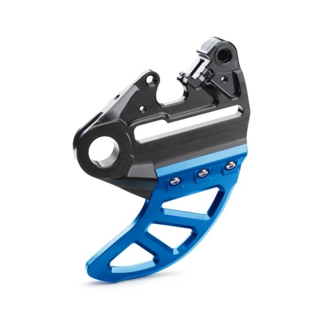 Brake caliper support with brake disc guard