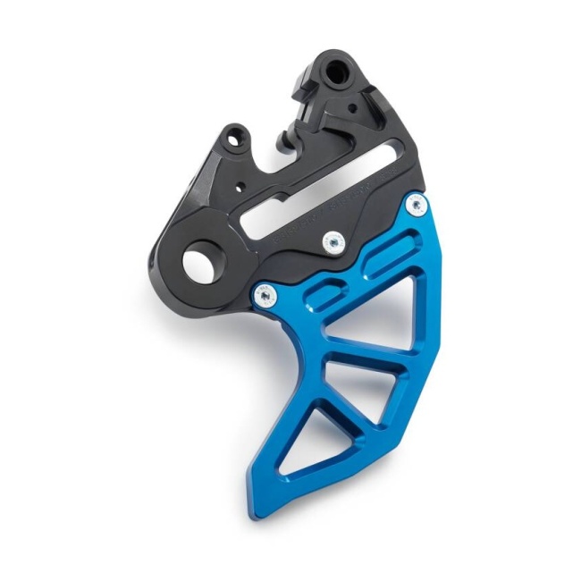 Brake caliper support with brake disc guard